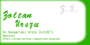 zoltan urszu business card